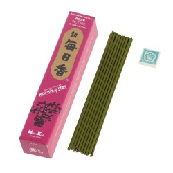 Encens Japonais Etoile du Matin Rose Rose Nippon Kodo (20g) 50 barres + encensoir