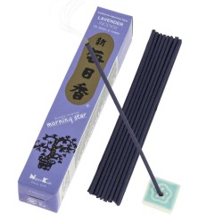 Encens Japonais Etoile du Matin Lavande Lavande Nippon Kodo (20g) 50 barres + encensoir