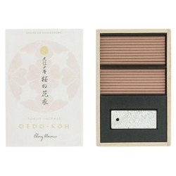 Japanese Oedo-Koh Cherry Blossom Nippon Kodo Incense - Incense in wooden case with censer - 60 sticks