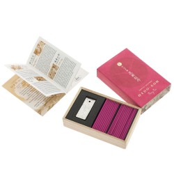 Encens japonais Oedo-Koh Peony Nippon Kodo - Encens dans un coffret en bois avec encensoir - 60 bâtonnets