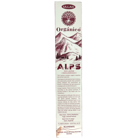 Incienso Ullas Alps Jazmín de Roca - Hecho a Mano - Hecho en India - 100% Natural - ULLAS Alps Incienso Orgánico