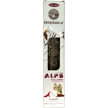 Incenso al gelsomino di roccia Ullas Alps - Fatto a mano - Made in India - 100% naturale - Incenso biologico delle Alpi ULLAS