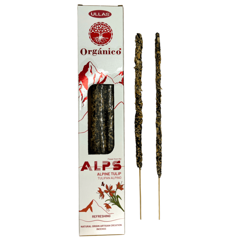 Incenso Tulipano Alpino Ullas Alps - Fatto a mano - Made in India - 100% Naturale - Incenso Biologico ULLAS Alpi-INCENSO BIOLOGICO ULLAS-HOSTENATURA