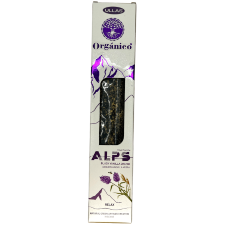 Incenso de Orquídea Baunilha Preta Ullas Alps - Feito à Mão - Feito na Índia - 100% Natural - Incenso Orgânico ULLAS Alpes