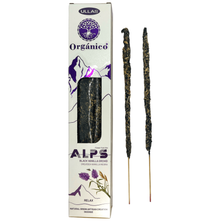 Ullas Alps Black Vanilla Orchidee Räucherstäbchen - Handgefertigt - Made in India - 100% natürlich - ULLAS Alps Organic Räuchers