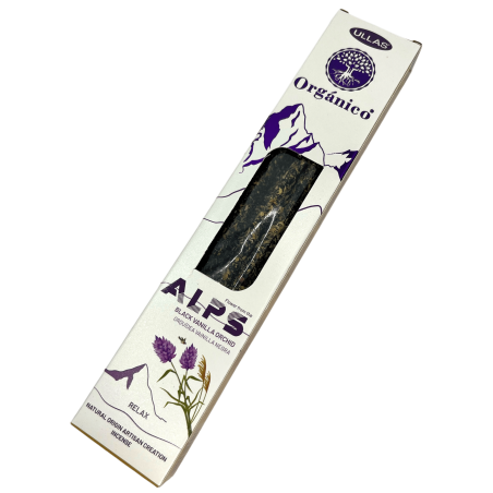 Incenso de Orquídea Baunilha Preta Ullas Alps - Feito à Mão - Feito na Índia - 100% Natural - Incenso Orgânico ULLAS Alpes