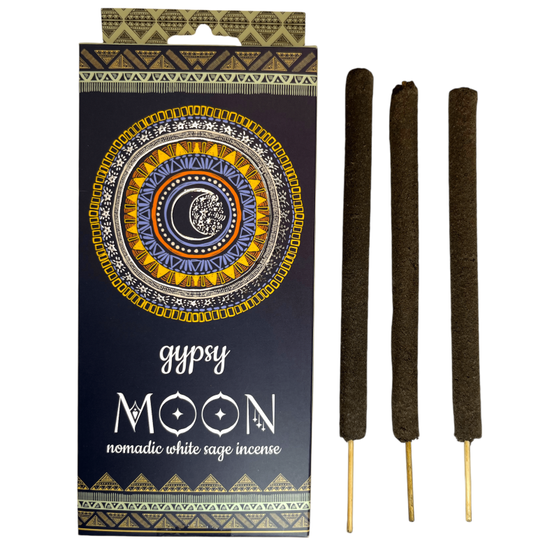 Encens Gitan Luna Sauge Blanche Banjara Gipsy Moon Nomadic - 6 sticks extra épais-Encens gitane Banjara-HOSTENATURA