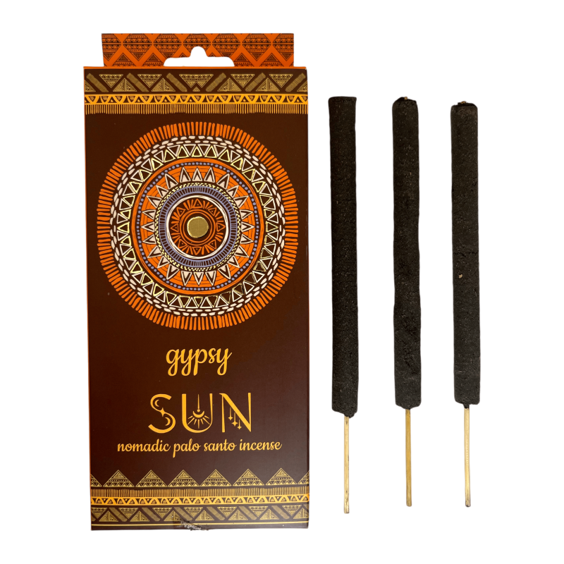 Encens Gitan Sol Palo Santo Banjara Gipsy Sun Nomadic - 6 bâtonnets extra épais-Encens gitane Banjara-HOSTENATURA