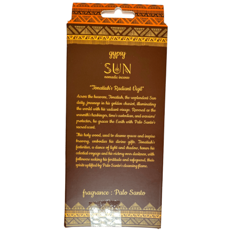 Gypsy Incense Sol Palo Santo Banjara Gipsy Sun Nomadic - 6 extra thick sticks