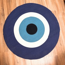 Turkish Eye Cotton Rug Protection Eye 120cm - Handmade in India