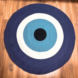 Alfombra de Algodón Ojo Turco Ojo de Protección 150cm - Hecho a mano en India