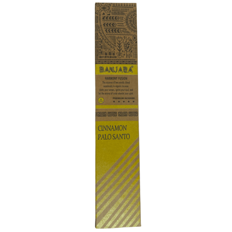 Incienso Banjara Palo Santo Canela Armonía Fusión Incienso Premium - 8 varillas artesanales