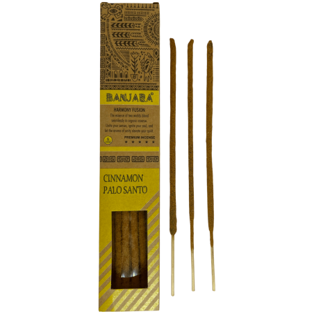 Incienso Banjara Palo Santo Canela Armonía Fusión Incienso Premium - 8 varillas artesanales