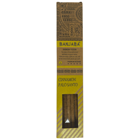 Incienso Banjara Palo Santo Canela Armonía Fusión Incienso Premium - 8 varillas artesanales