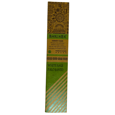 Banjara Räucherstäbchen Palo Santo Weißer Salbei Harmony Fusion Premium Räucherstäbchen - 8 Bastelstäbchen
