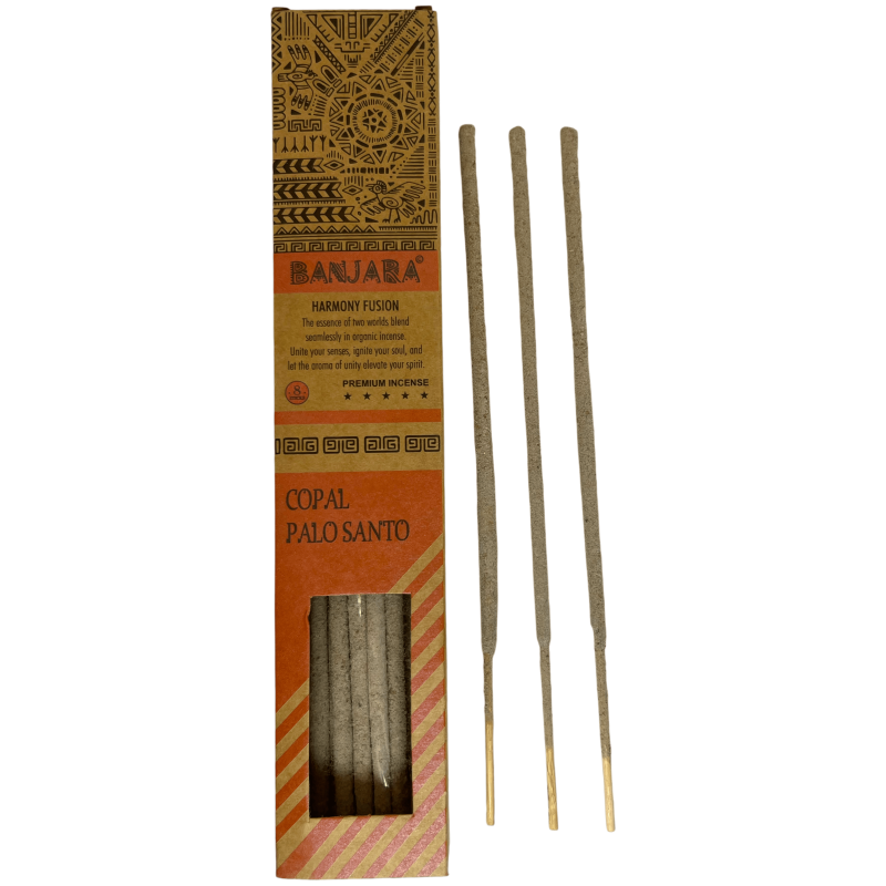 Tămâie Banjara Palo Santo Tămâie Copal Harmony Fusion Premium - 8 bețișoare de artizanat-Tămâie Banjara Palo Santo-HOSTENATURA