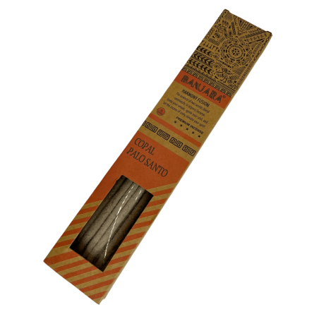 Incienso Banjara Palo Santo Copal Armonía Fusión Incienso Premium - 8 varillas artesanales