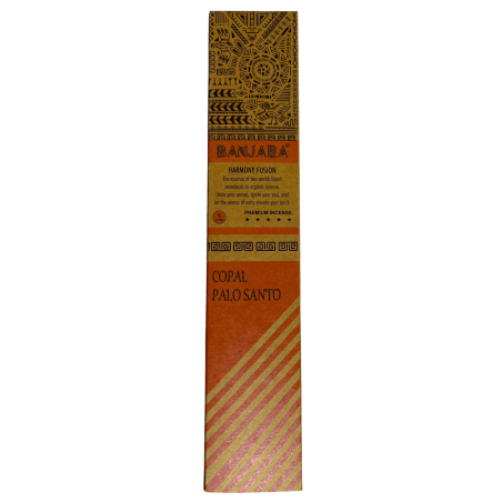 Incienso Banjara Palo Santo Copal Armonía Fusión Incienso Premium - 8 varillas artesanales