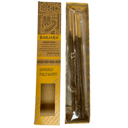 Encens Banjara Palo Santo Bois de santal Harmony Fusion Premium Encens - 8 Bâtonnets d’artisanat