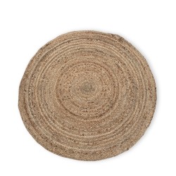 Tapis rond en jute doux 90cm - Fabriqué à la main en Inde