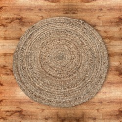 Tapis rond en jute doux 90cm - Fabriqué à la main en Inde