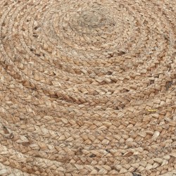 Mjuk Jute rund matta 90cm - handgjord i Indien