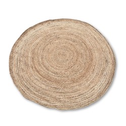 Grand tapis rond en jute doux 150cm - Fabriqué à la main en Inde