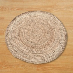 Grand tapis rond en jute doux 150cm - Fabriqué à la main en Inde