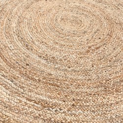 Grand tapis rond en jute doux 150cm - Fabriqué à la main en Inde