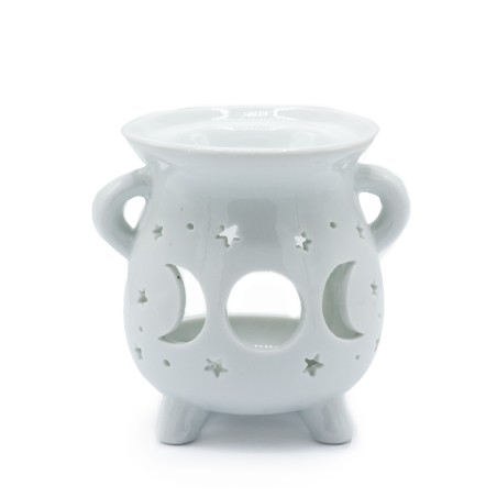 Triple Moon White Ceramic Oil Burner - 9.5x10x8cm
