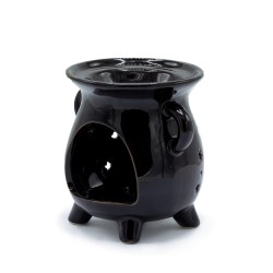 Triple Moon Black Ceramic Oil Burner - 9.5x10x8cm