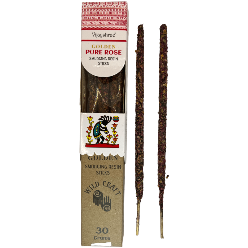 Pure Pink Incense Golden Vijayshree Wild Craft Pure Rose High quality craft sticks - 30 grams.-Golden Wild Craft Vijayshree Incense Wild Craft-HOSTENATURA