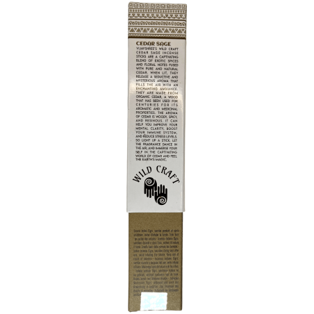 Incienso Cedro y Salvia Golden Vijayshree Wild Craft Cedar Sage Varillas artesanales de alta calidad - 30 gramos.