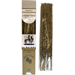 Ceder Wierook en Salie Golden Vijayshree Wild Craft Cedar Sage Ambachtelijke staven van hoge kwaliteit - 30 gram.