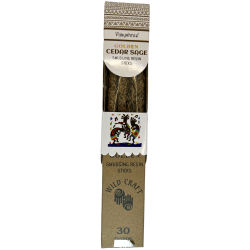 Ceder Wierook en Salie Golden Vijayshree Wild Craft Cedar Sage Ambachtelijke staven van hoge kwaliteit - 30 gram.