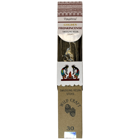 Incienso Olíbano Golden Vijayshree Wild Craft Frankincense Varillas artesanales de alta calidad - 30 gramos.