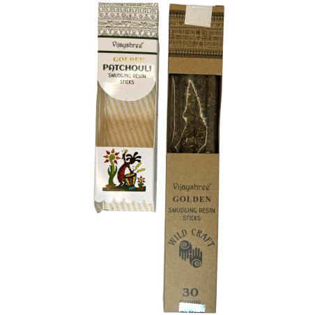 Incense Patchouli Golden Vijayshree Wild Craft Patchouli High quality handmade sticks - 30 grams.