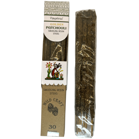 Incense Patchouli Golden Vijayshree Wild Craft Patchouli High quality handmade sticks - 30 grams.