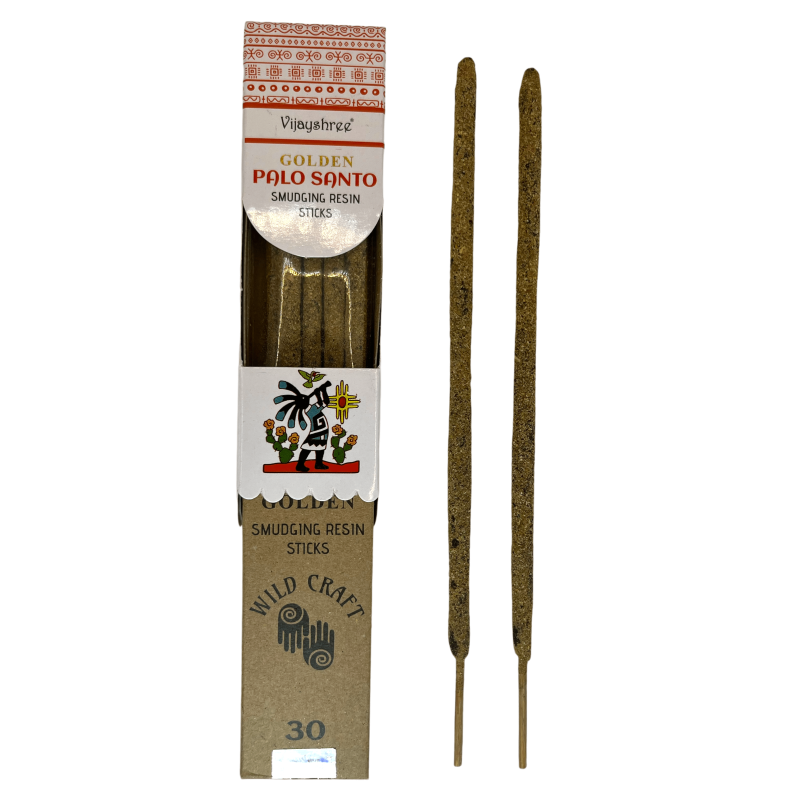 Incenso Palo Santo Golden Vijayshree Wild Craft Palo Santo Varas artesanais de alta qualidade - 30 gramas.-Incenso Vijayshree Golden Wild Craft-HOSTENATURA