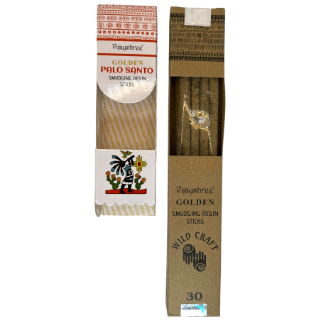 Palo Santo Golden Vijayshree Wild Craft Palo Santo Incense High quality handmade sticks - 30 grams.