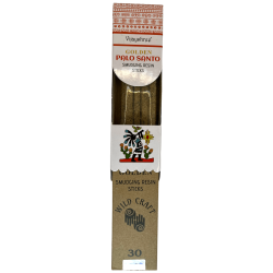 Incenso Palo Santo Golden Vijayshree Wild Craft Palo Santo Varas artesanais de alta qualidade - 30 gramas.