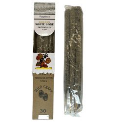 Incienso Salvia Blanca Golden Vijayshree Wild Craft White Sage Varillas artesanales de alta calidad - 30 gramos.