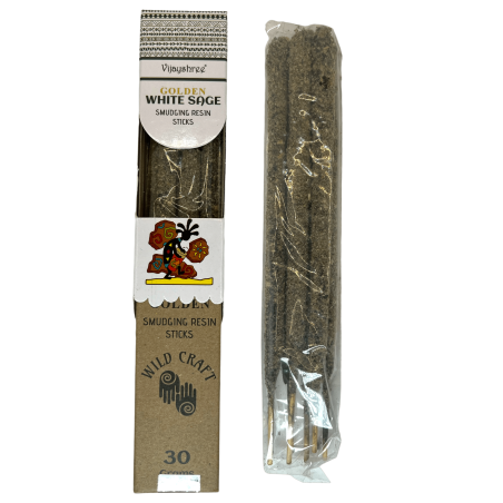 Weißer Salbei Weihrauch Golden Vijayshree Wild Craft Weißer Salbei Hochwertige Bastelstäbchen - 30 Gramm.