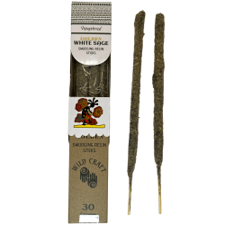 Incienso Salvia Blanca Golden Vijayshree Wild Craft White Sage Varillas artesanales de alta calidad - 30 gramos.