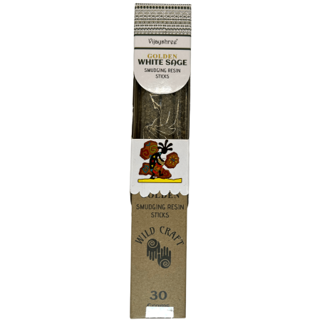 Encens de sauge blanche Vijayshree Artisanat sauvage Sauge blanche Bâtonnets d’artisanat de haute qualité - 30 grammes.