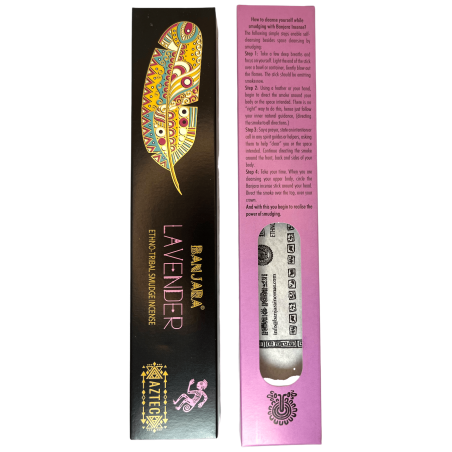 Incienso Etnico Lavanda Banjara Azteca - 1 Cajetilla de 15gr.