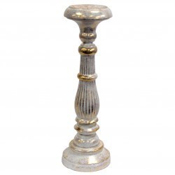 Large Candle Holder - White Gold