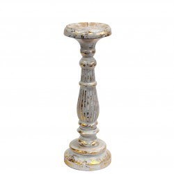 Soporte de vela mediano - oro blanco - 1