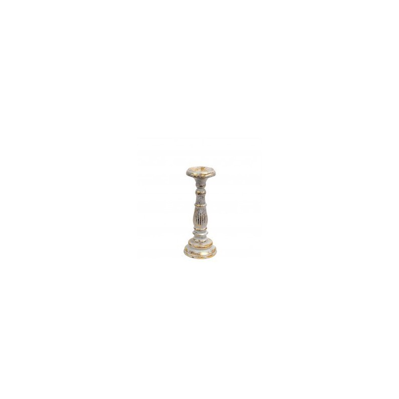 Candelabro pequeno - Ouro branco-PORTAVELA VINTAGE-HOSTENATURA