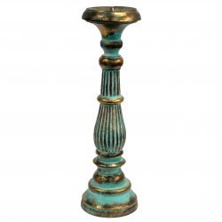 Large Candle Holder - Turquois Gold